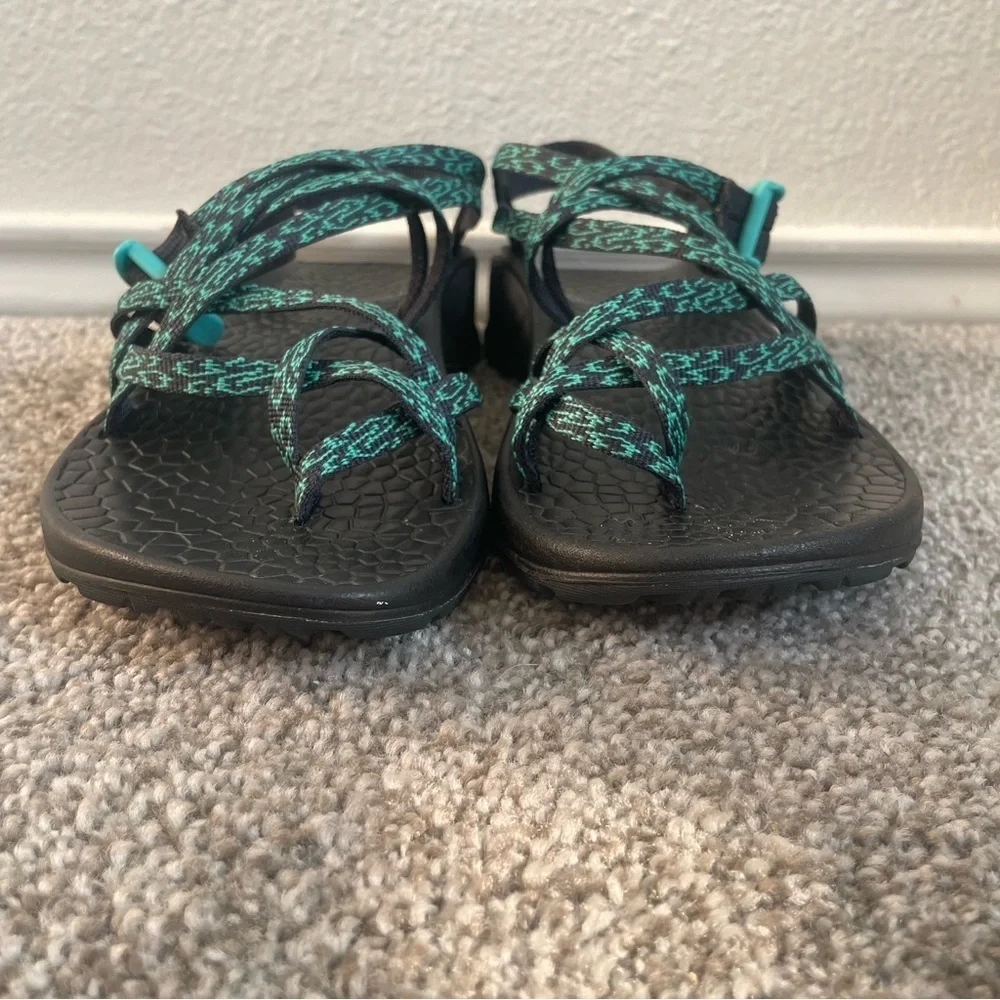 Chaco Z Cloud ZX2 Sandals Women’s Size 9 Hiking Water Shoes Toe Loop Green Black